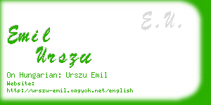 emil urszu business card